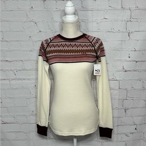 NWT! Kari Traa "Lokke" 100% Wool Nordic Icelandic Fair Isle Base Layer Women's S